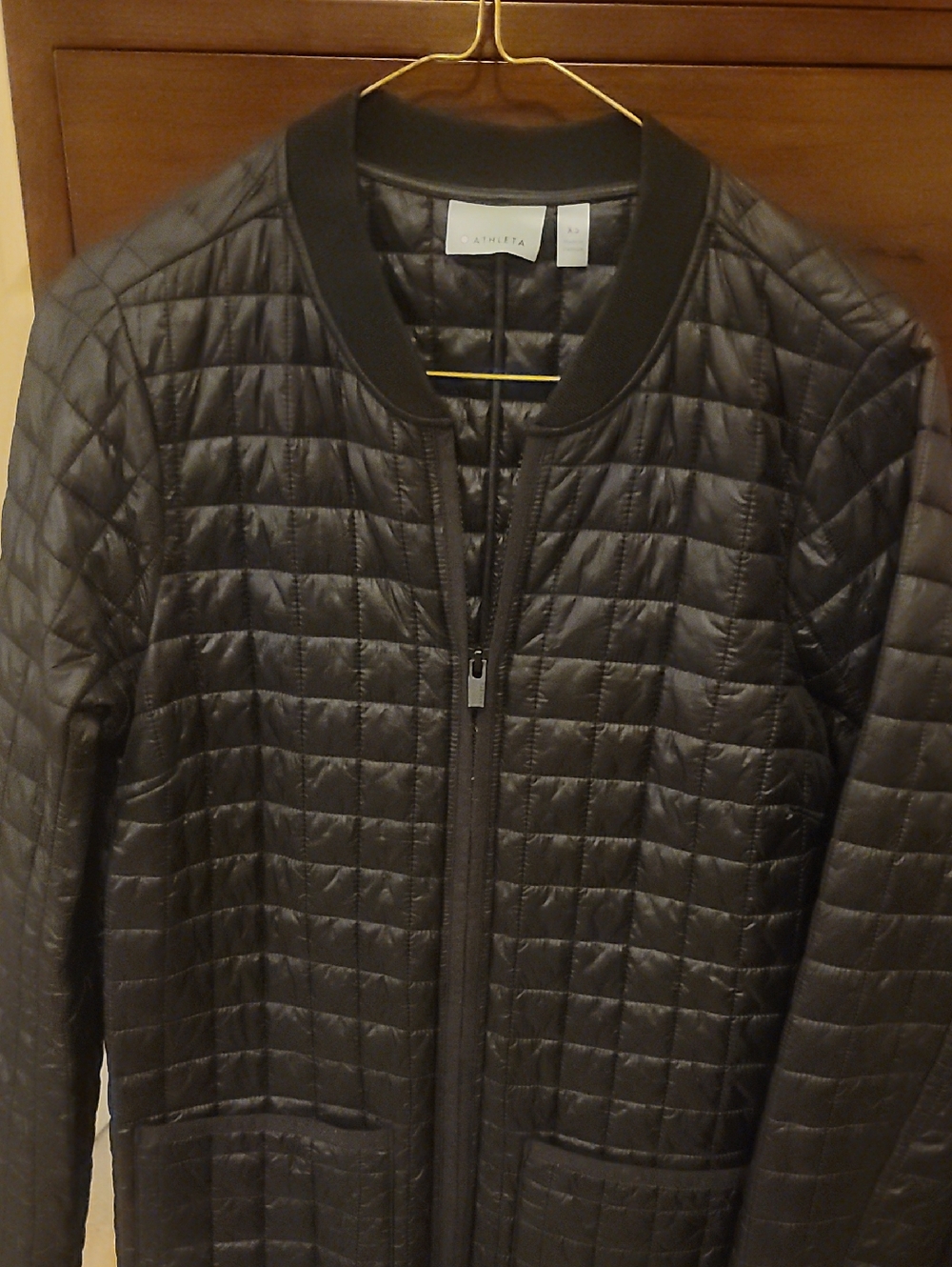 Womens Athleta Coat Grandview  Primaloft Shell Long Jacket Black Quilted Size Xs